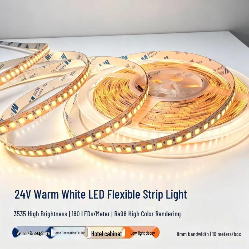Ra98 Full Spectrum 24V LED Strip: Flicker-Free, Self-Adhesive, High CRI & Brightness, Eye-Friendly Ceiling Light for Living Rooms