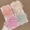 Hairpin Breathable Mesh Organza Fabric Fairy 3D Flower Hair Clip Macaron Color Lightweight Breathable Hair Accessory
