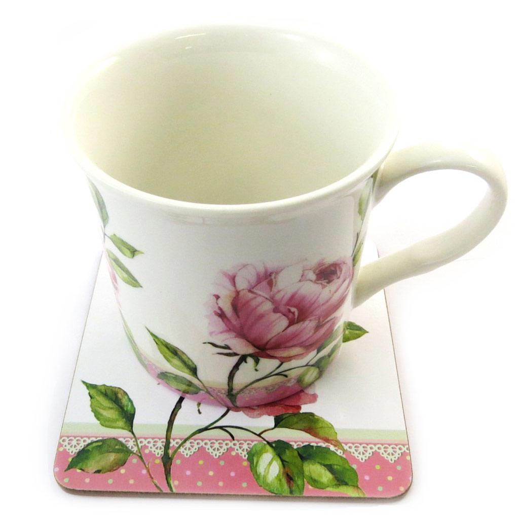 

Les Trésors De Lily [N3658] - Кружка Rosa Romantica бело-розовая (+ подставка)