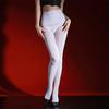 Sexy Women 8D Holow Out Pantyhose Open Crotch Bandage Tights Sheer See Through Oil Glossy Shiny Maid Garters Ring Stockings