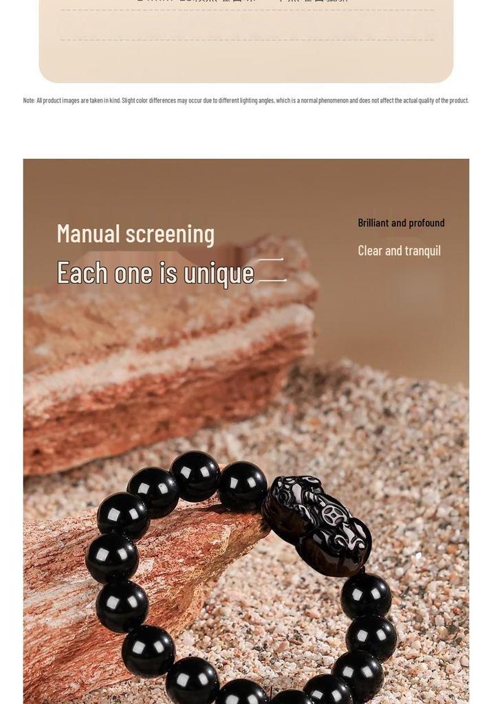 Obsidian Pixiu Zodiac Birth Buddha Beads Bracelet for Luck and Peace, Unisex