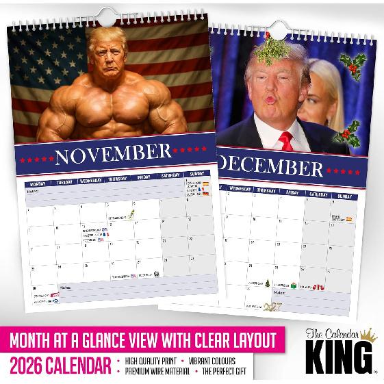 // Donald Trump - 2026 Wall Calendar - 210MM X 297MM (8.3 X 11.7 INCH)