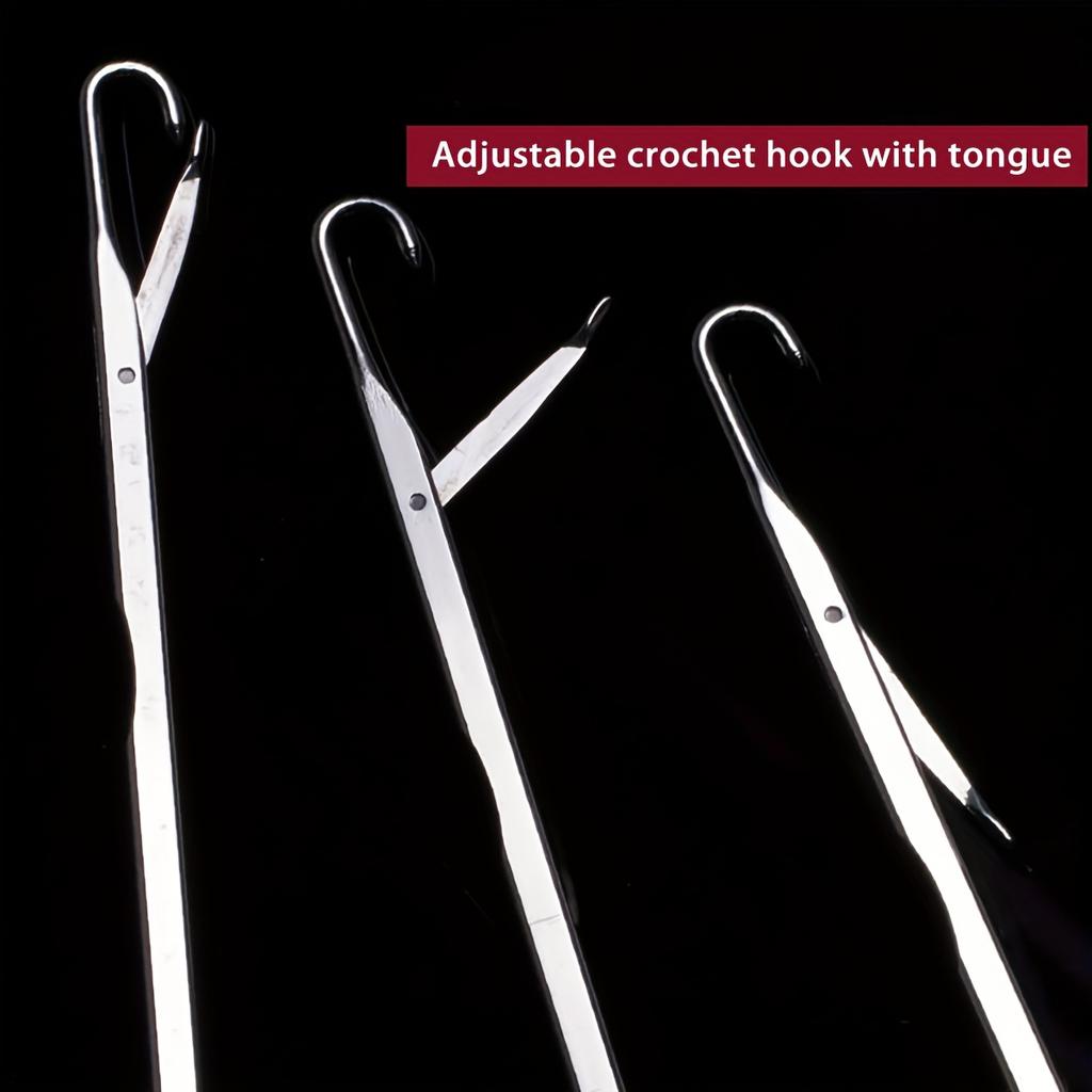3pcs 1.3+3.5+5 Tongue Crochet Hook Handmade Sweater Small Size with Tongue Home Use Extra Fine Hook Needle for Hair Extensions and Dirty Braids