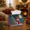 1pc Magic Winter Night Tissue Box - Snowman Pine Tree Full Moon Napkin Storage Box, Suitable for Rolls/Facial Tissues/Single Sheets, Available for Chr