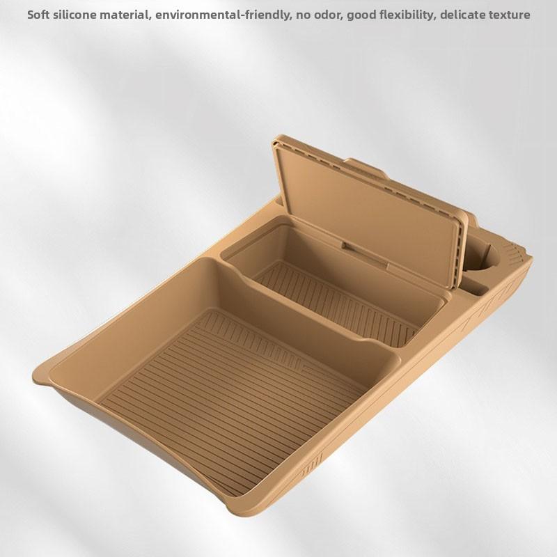 For Geely Starray EM-i for Galaxy Starship 7 2025 Center Console Storage Box 2-Layer Silicone Organizer Tray Car Accessories