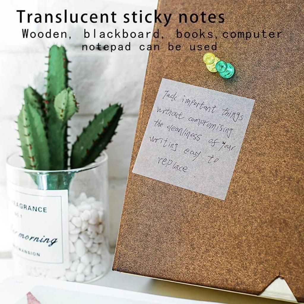 50sheets Transparent Sticky Note Pads Stickers Paper Clear Notepad Posits Waterproof Memo Pad