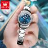 OLEVS Kvartsklokke for kvinner Diamond Dial Luxury Rustfritt stål Vanntett Elegant Dame Mote Topp Merke Dameklokke