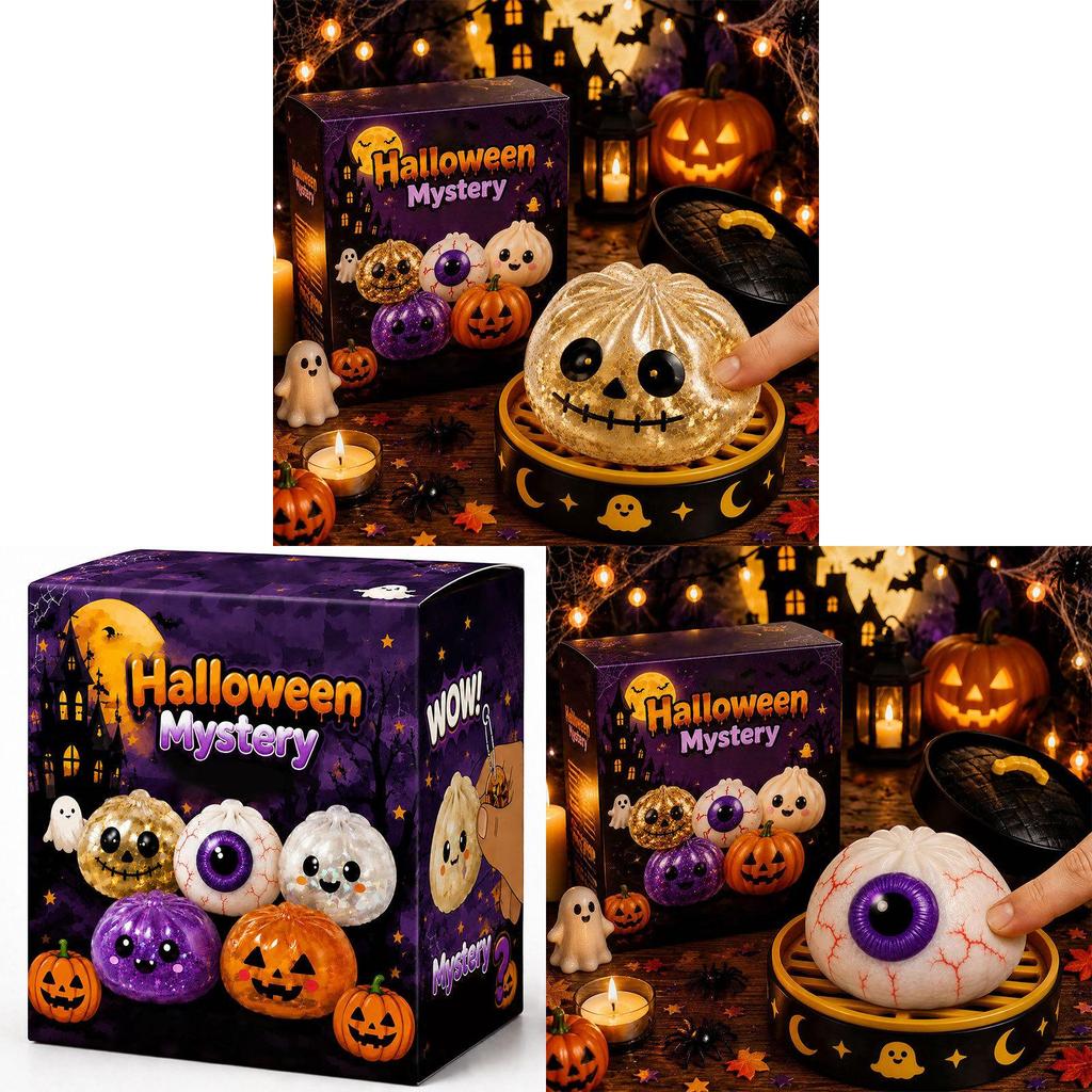 Halloween Ghost Stress Relief Toy Set With Tpr Material For Relaxation And Anxiety Relief