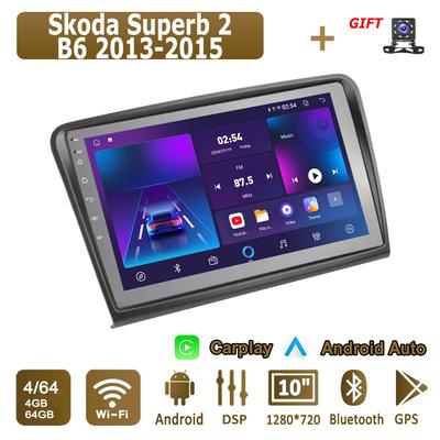 Android Carplay Autoradio für Skoda Superb 2 B6 2013-2015 Multimedia-Player Head Unit Stereo GPS Navigation BT WIFI 4 + 64GB