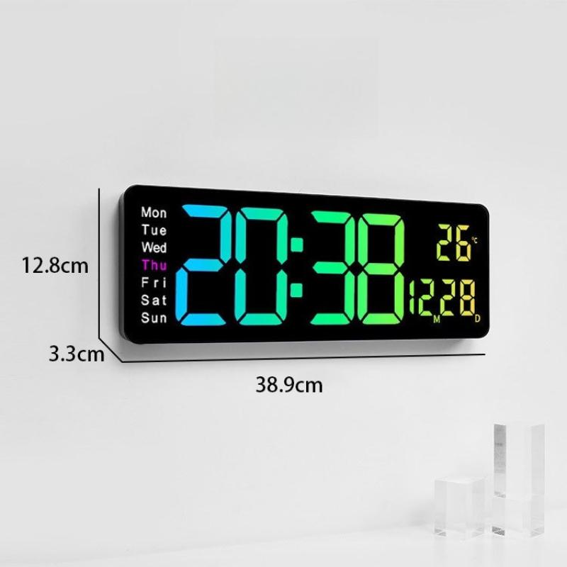 

LED Electronic Wall Clock Temperature Display Digital Clock Nordic Living Room Wall Watch Modern Home Decoration Accessories