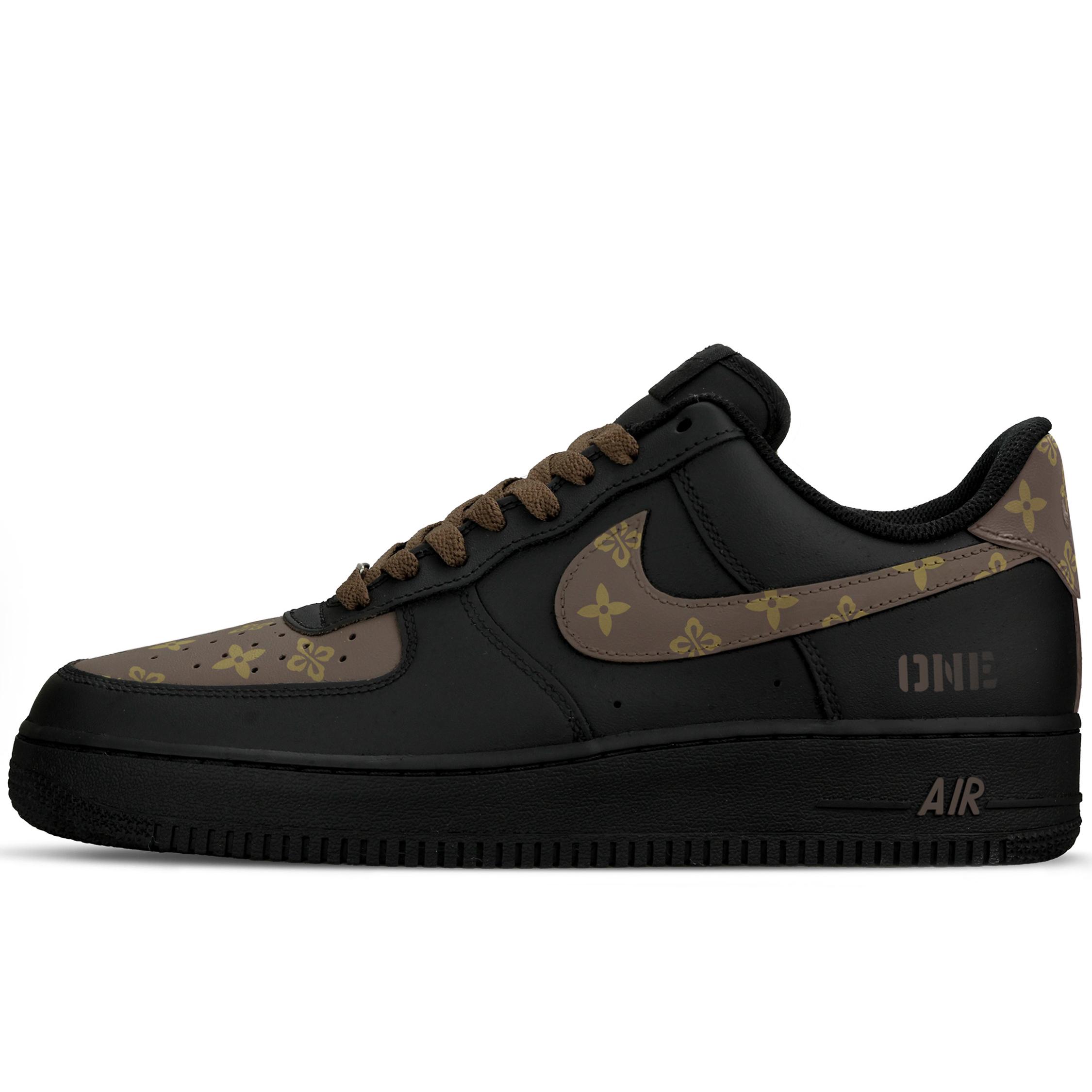 

Nike Air Force 1 Height Increasing Low top Skateboard Shoes Unisex Black Brown CW2288-001(Team1606-) 36