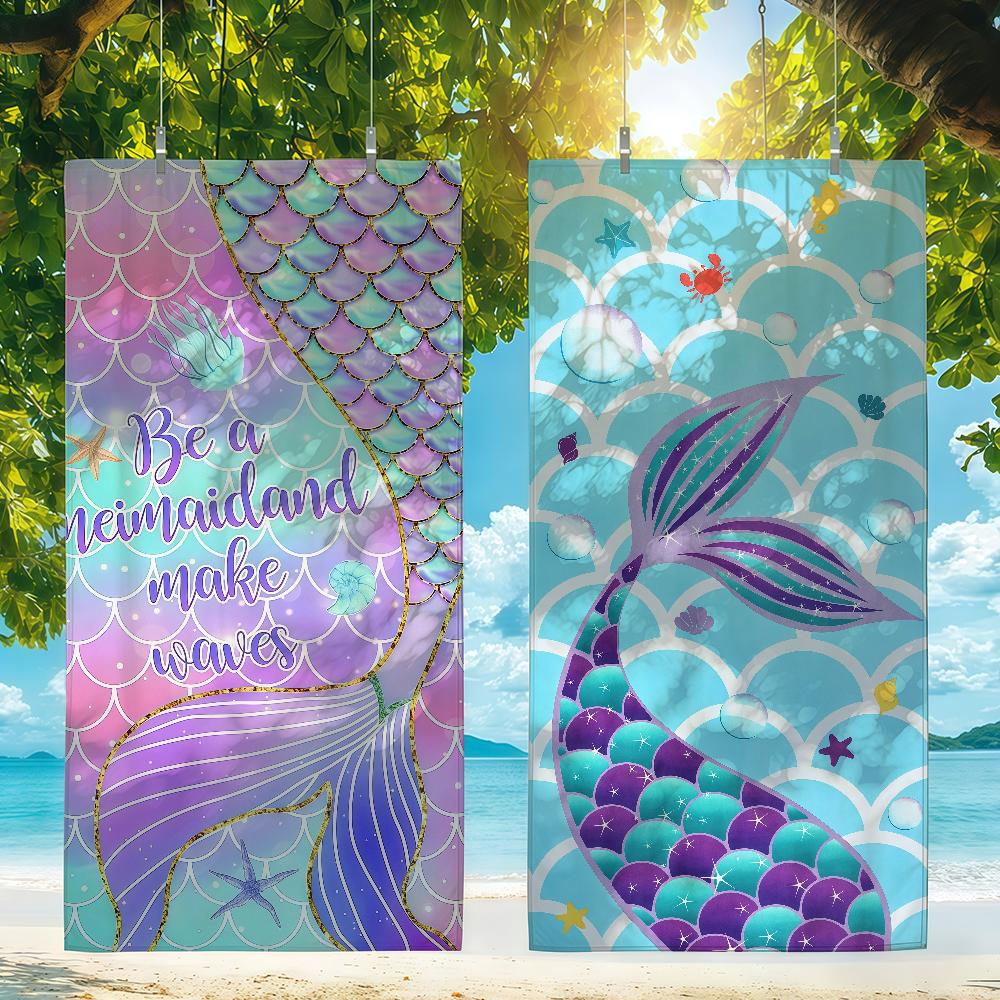 The Enchanting Mermaid Shines Towel Quick Drying Beach Towels Are Suitable For Swimming Pools Camping Yoga And The Gym