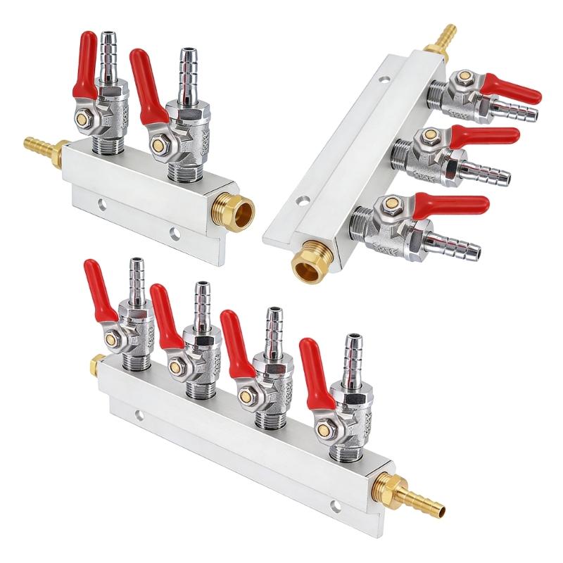 High Quality CO2 Gas Splitter Durable Metal Materials Home Brewing Supplies CO2 Regulator For Beverage Dispensing