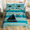 Rustic Farmhouse Duvet Cover Summer Lake Bedding Set For Boys Men Twin Flip Flop Paddle Quilt Cover Vintage Wood Texture Bed Set