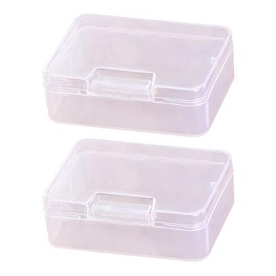 2pcs Small Clear Plastic Storage Containers Portable Plastic Beads Storage Solution With Edges For Everyday Use