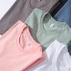 Men's Summer White Ice Silk Cotton Short-Sleeve T-Shirt - Solid Color Inner Wear 