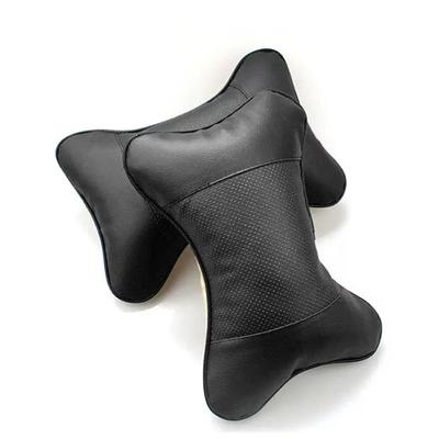 Car Headrest Cushion Set of 2 PU Leather Bone Pillow for Car Comfortable Breathable