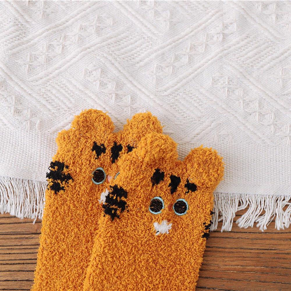Women Fashion Winter Plush Soft Sleeping Socks Coral velvet socks Floor Socks Cat Paw