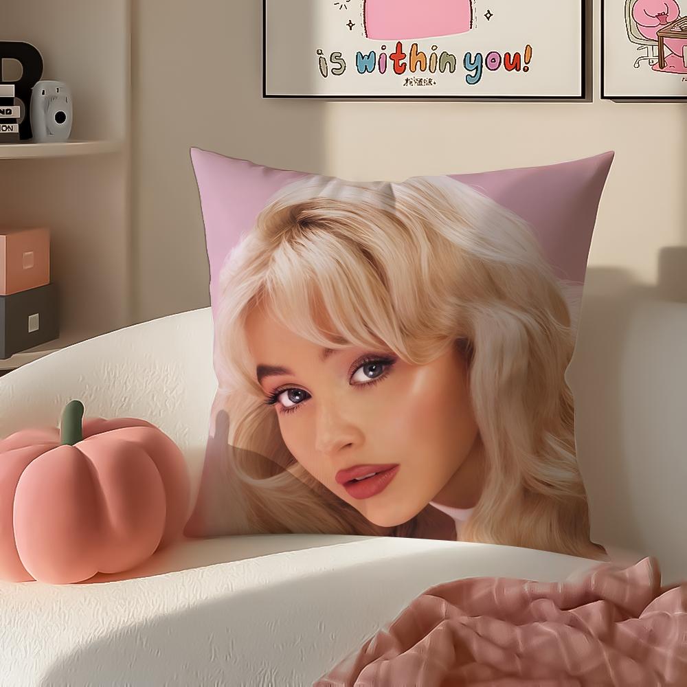 

Modern Pop Beautiful Singer SSabrina Carpenter Cushion Cover Pillowcase Short Plush Invisible zipper Room Sofa Cushion Cover 30X30cm