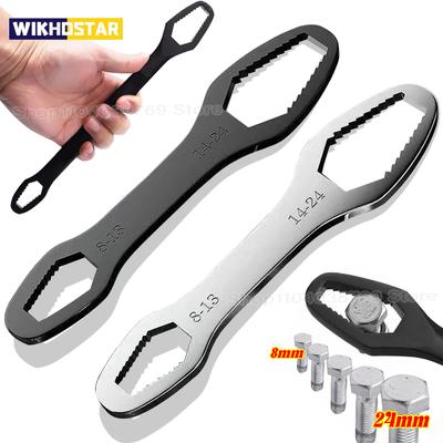 Selbstspannende Verstellbare Brillenschlüssel 8-24mm Universal Schraubenschlüsselbrett Doppelkopf Schraubenschlüssel Handwerkzeuge für Fabrik