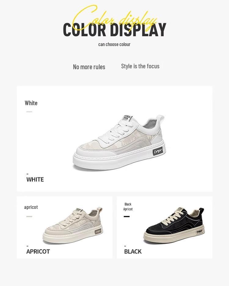 Men's Low-Top Canvas Shoes: Breathable, Anti-Odor, Non-Slip, Height-Increasing Casual Black Sneakers for Summer