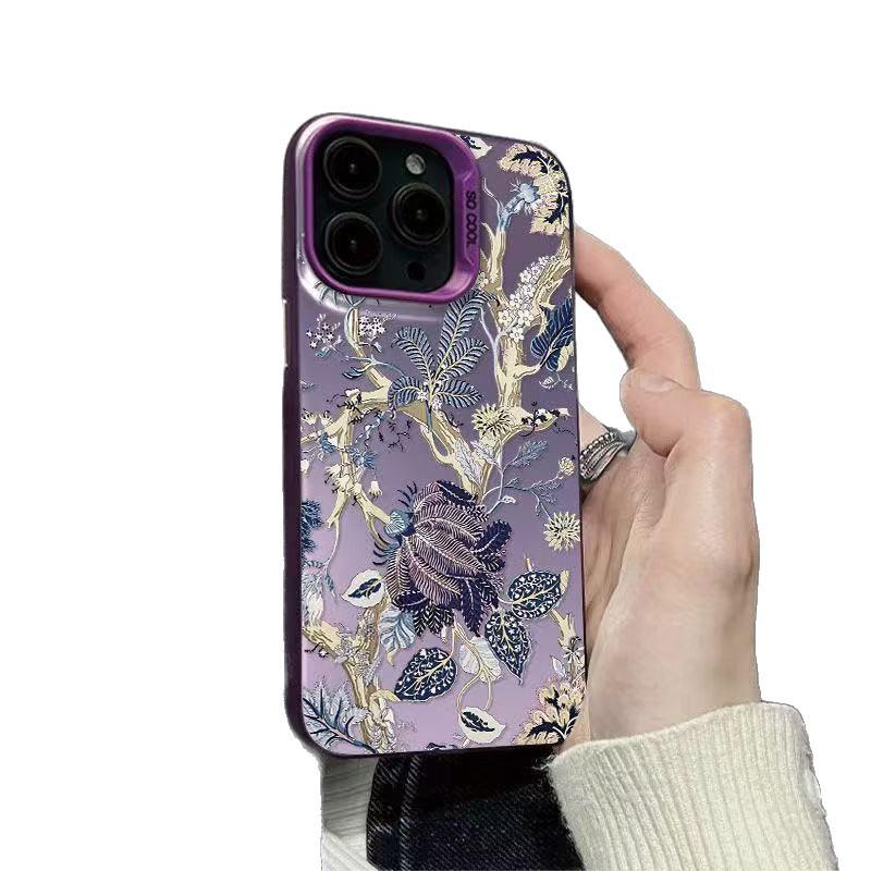 Purple Floral Bamboo Ladder Phone Case for iPhone 11-14