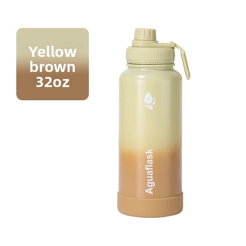 Large Capacity Gradient Color Insulated Cup With Letter Print Design Outdoor For