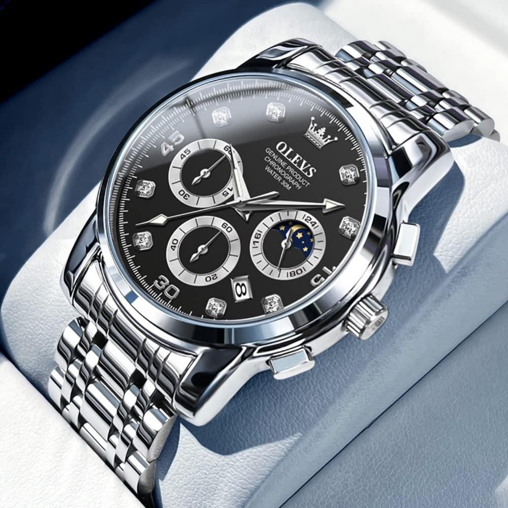 Iqiyi Men S Analog Quartz Waterproof buSineSS Watch Silver StainleSS Band 2889g