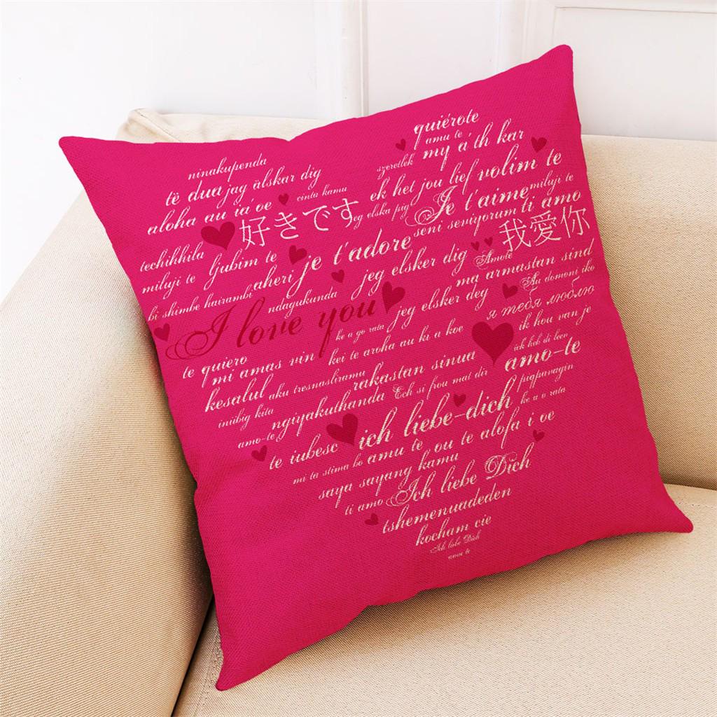 Buy HS Pillow Case Valentine's Day Pattern Sofa Car Throw Cushion Cover