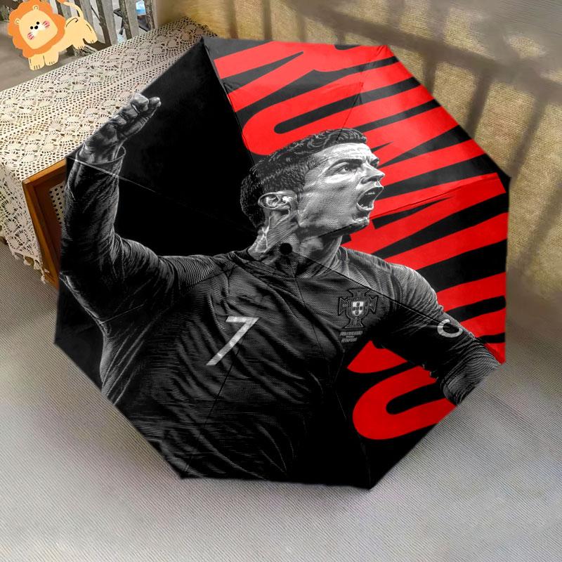 1 PC Automatic Folding Umbrella - CR7 Pattern, Portable & Foldable Design with 8 Ribs, Christmas Birthday Gifts