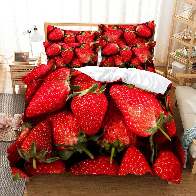 3D Summer Tropical Fruit Duvet Cover With Pillowcase King Full Size Queen Double Bed Quilt Case Linens Single Twin Bedding Sets