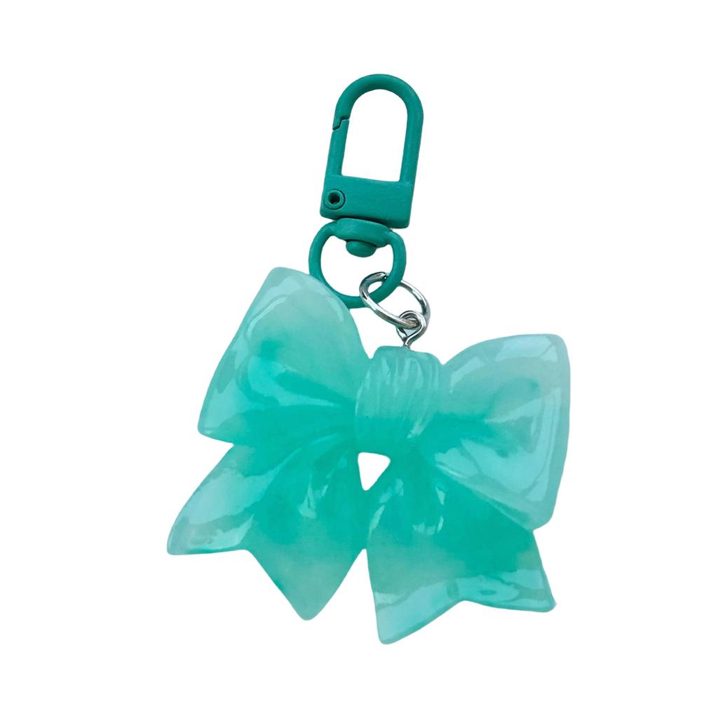 Crystals Clear Bowknot Tie Keychain Colorful Resin Accessory Portable Special Gifts for Keys Bag Charm Hanging