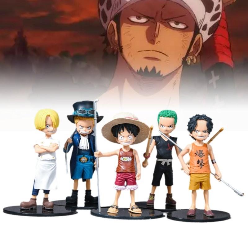 One Piece 5pcs Role Pvc Toy Model Desktop Decoration Children Christmas Gift