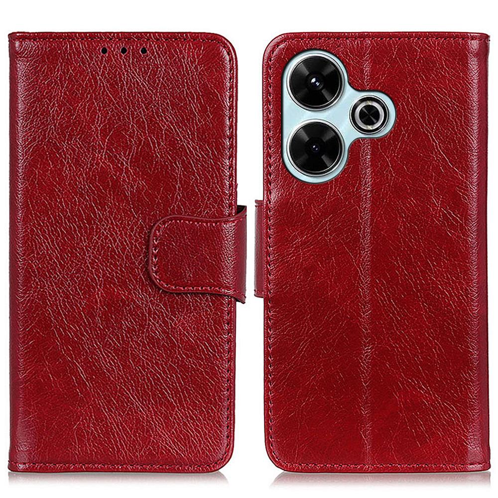 For Xiaomi Redmi 13 5G/13 4G Case Nappa Texture Split Leather Phone Cover Wallet Book Flip Stand
