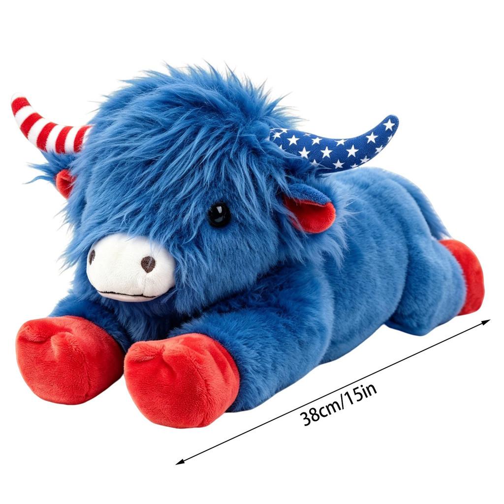 

Highland Cow Plush Toy With Super Soft Short Pile For Kids And Adults синий
