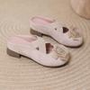 Small Inner Height Increase Bag Head Half Slippers Women's 2025 New Summer Wear a Pedal Sandals Mary Jane Single Shoes