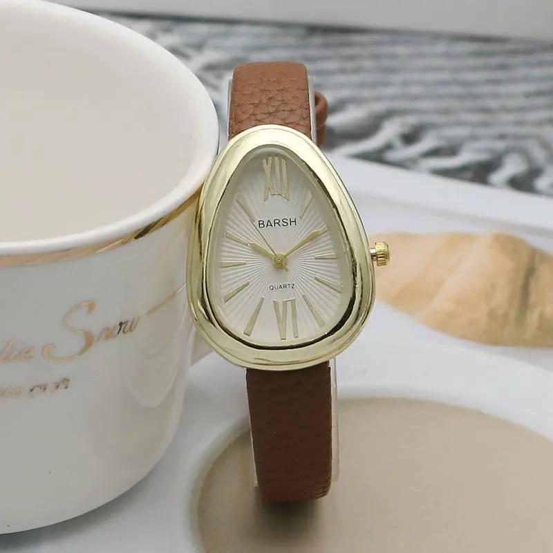 

Роскошные женские часы с циферблатом в виде капли воды, простые модные подарочные кварцевые часы с кожаным ремешком, наручные часы, дропшиппинг, Reloj Mujer