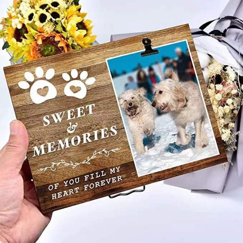 Pet Memorial Picture Frame Sympathy Dog Cats Collar Gift Memorial Picture Loving Dog Keepsake for Pet Collar Holder