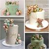 20Pcs Happy Birthday Cake Gold And Silver Foam Ball Wedding Party Birthday Cake Anniversary Party Decor DIY Christmas Decoration