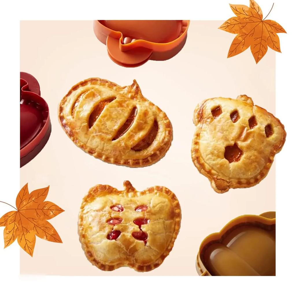 Halloween Christmas Mold Pie Cutter and Sealer Round Empanada Press Maker Pumpkin Mould Kitchen Gadget Cookie Mould for Baking