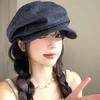 Cloud Octagonal Cap Cloth Pleated Painter Hat Fashion Denim Beret  Streetwear