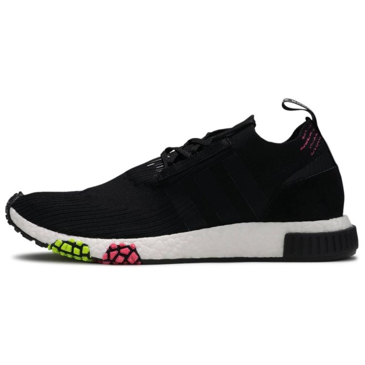 

Черные кроссовки унисекс adidas NMD_Racer Primeknit Солнечно-розовые CQ2441