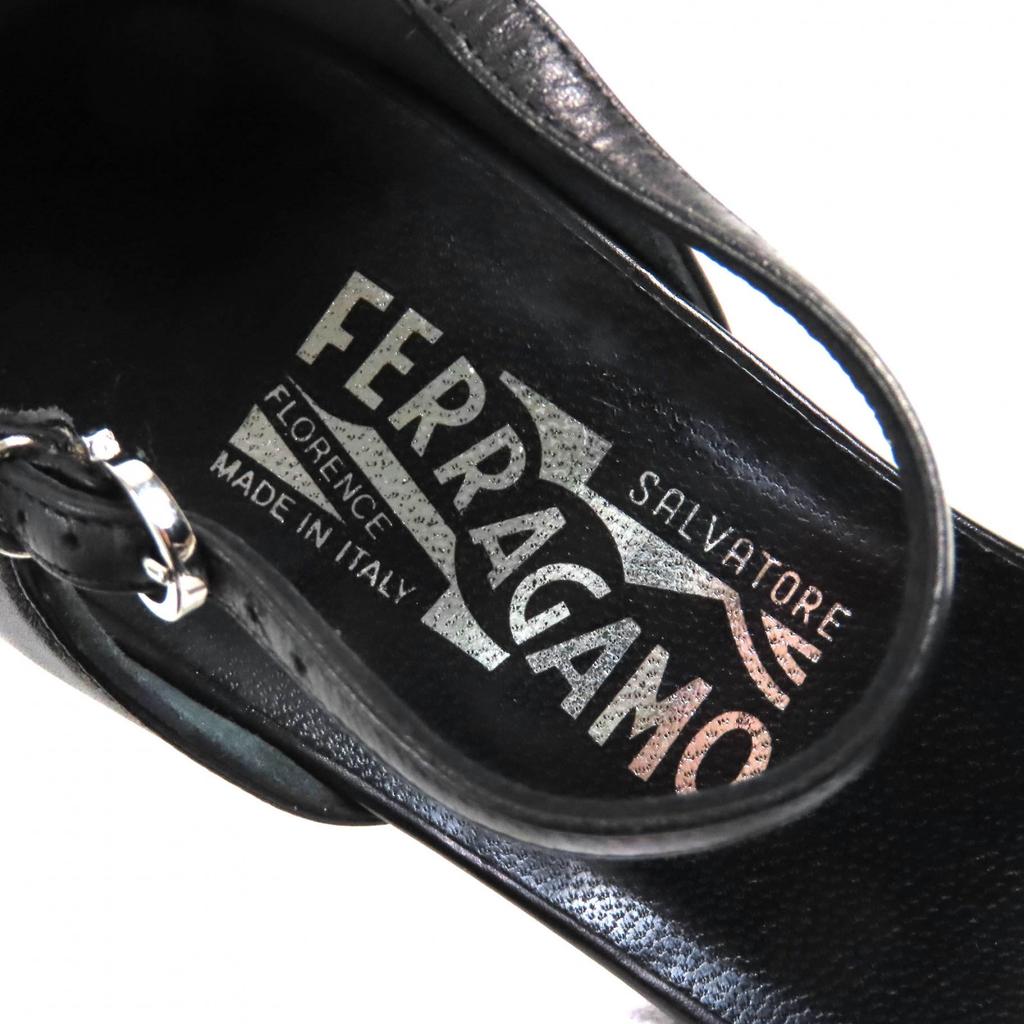 Excellent Salvatore Ferragamo Sandals Vara Bow Ankle Strap black leather Women  Used
