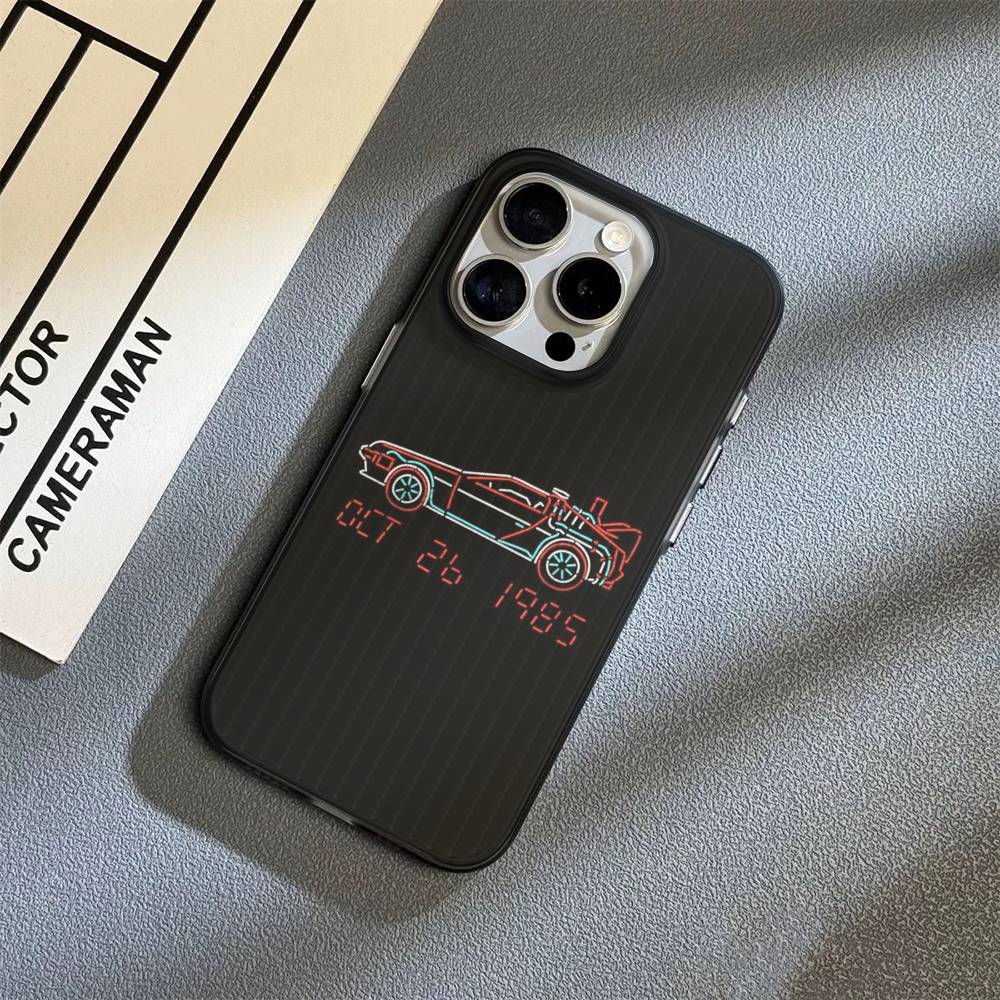 Back To The Future Soft Corrugated Transparent Phone Case For IPhone 17 15 16 11 12 13 14 Pro Max Plus Pro