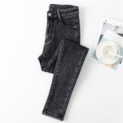 Jeans sottili da donna per primavera e autunno a vita alta, aderenti, elasticizzati, pantaloni a nove minuti