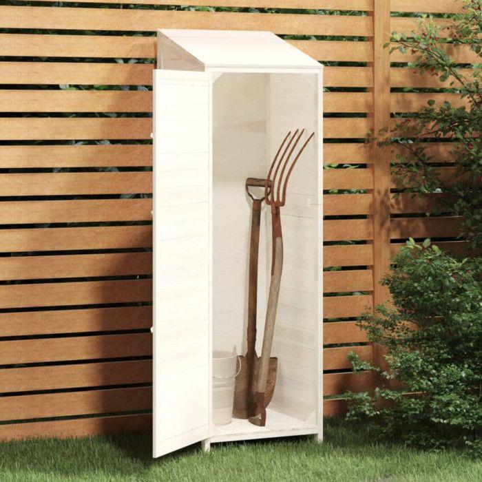152187 vidaXL Remise de jardin Blanc 55x52x174,5 cm Bois de sapin solide