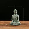 Antique Green Sandstone Buddha Statue: Zen Craftwork Water Feature for Home Decoration & Chinese Tea Pet Ornament.
