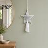 Ornamento de Parede com Franjas de Algodão Lua e Estrela de Madeira Sino de Vento Pendurado Ornaments, Oco com Franjas Tranquilo Sala de Estar Decoração Contas, Boêmio