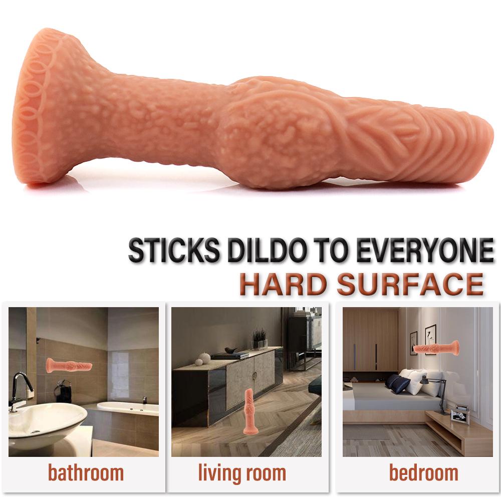 Großer doppelschichtiger Dildo aus Flüssigsilikon mit Kieselgel, strukturierten Adern und doppelter Dichte für lebensechte Empfindungen – wasserdichtes Design