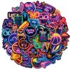 50 Autocolante Creative Neon Graffiti pentru Pahare de Apă, Chitări și Laptopuri